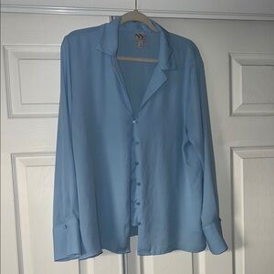 Light Blue Button-Up Blouse